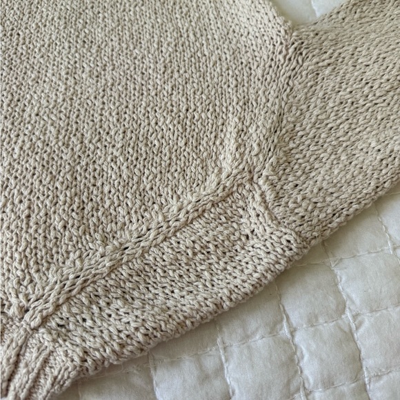 LOFT Cotton Oatmeal Cream Cardigan - Picture 5 of 6